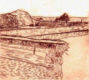 Drypoint with Akua water based ink